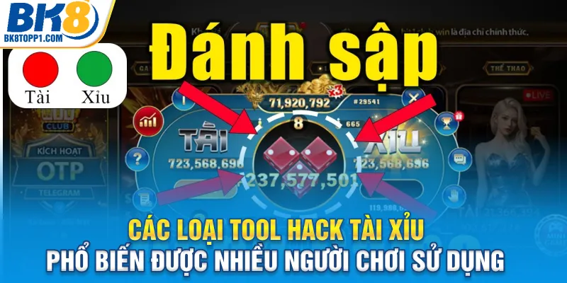Các loại tool hack tài xỉu phổ biến được nhiều người chơi sử dụng 